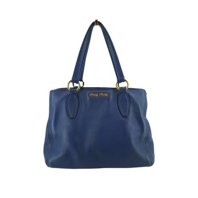 Borsa a tracolla Miu Miu in pelle martellata blu
