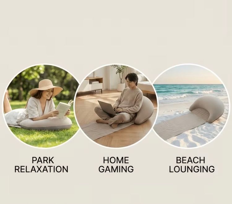 Inflatable Pillow Beach Lounger Chair image 2