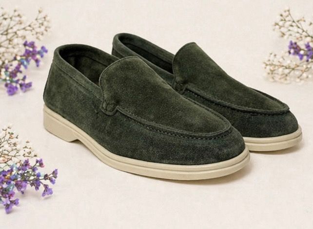 Mocassini in camoscio verde 41 3
