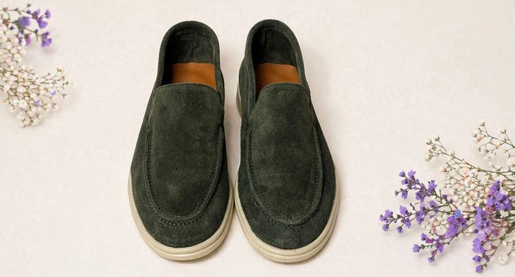 Vera Pelle Mocassini in camoscio verde 41 product image