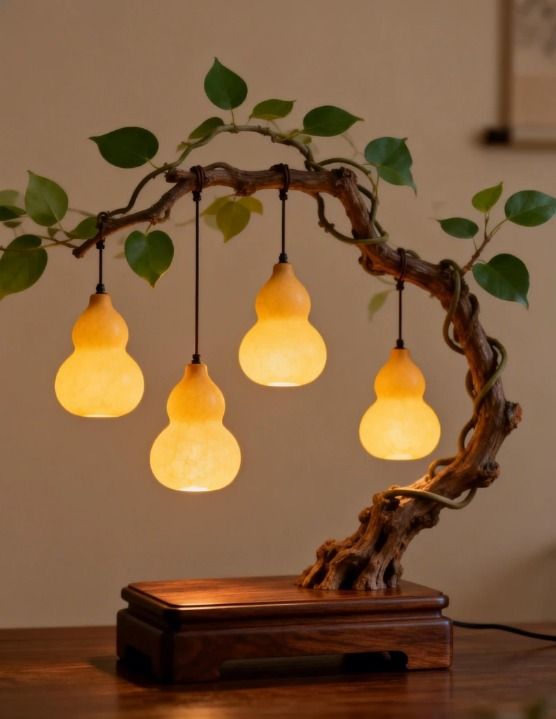 Decorative Table Lamp With Gourd-Shaped Lights 2