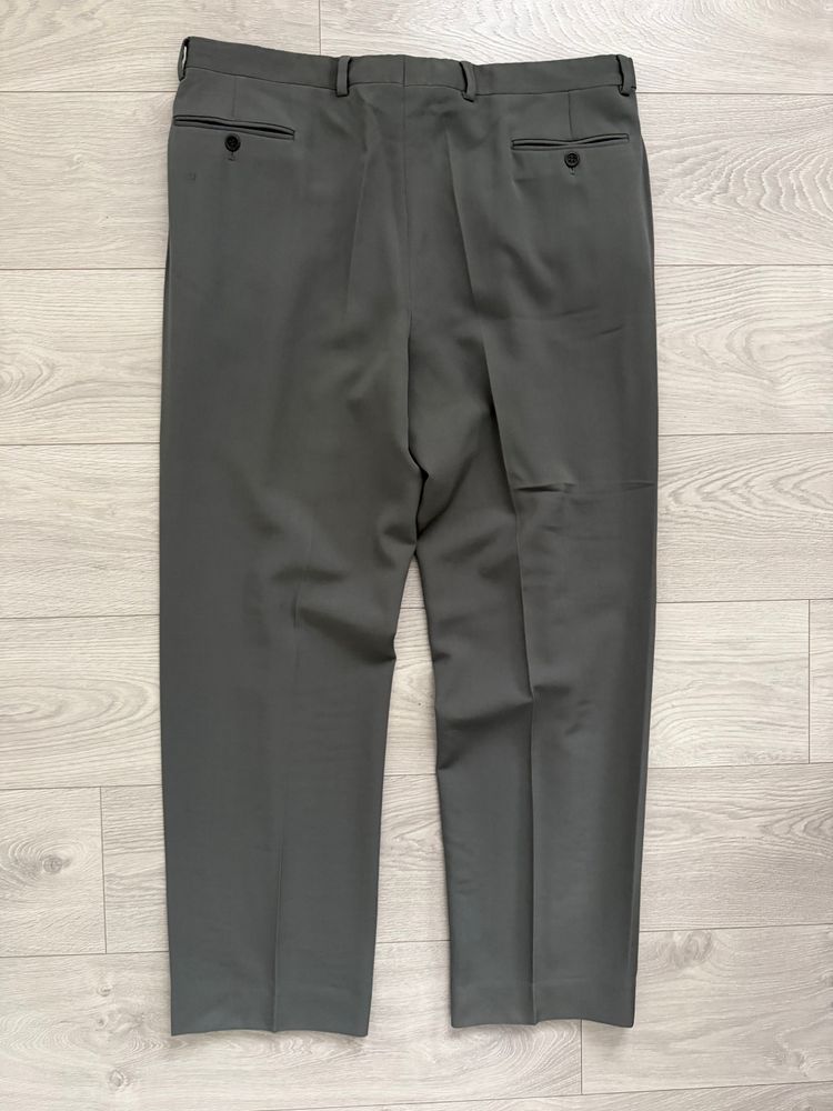 Armani 1990s Draped Wool Pleated Pants Taupe Sage - Size 39 Waist image 7