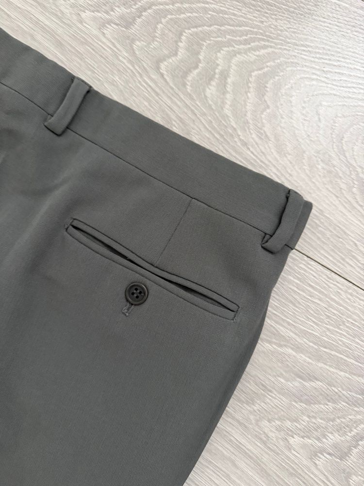 Armani 1990s Draped Wool Pleated Pants Taupe Sage - Size 39 Waist image 5