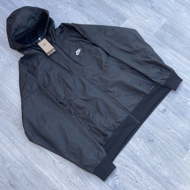 Nike Woven Windrunner Windbreaker Full Zip Jacket - Black/Black [DA0001-010]