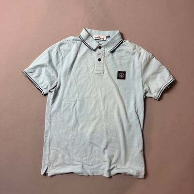 Stone Island Aqua Blue Polo - Large