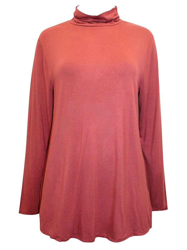 rust long sleeve turtleneck top