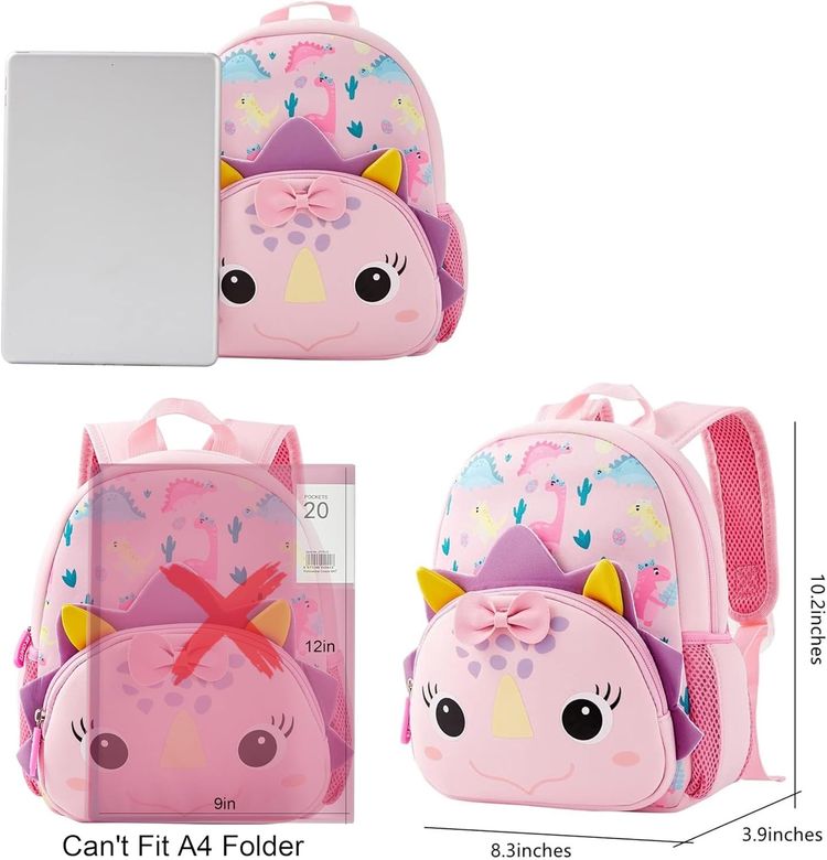 Pink Dinosaur Kids Backpack image 4
