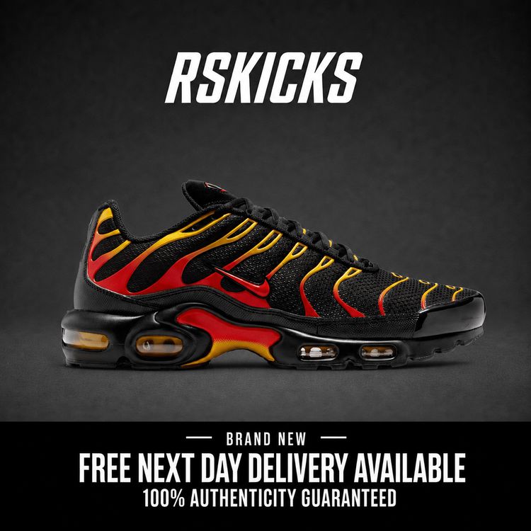 Nike Air Max Plus Black University Gold Red Brand New