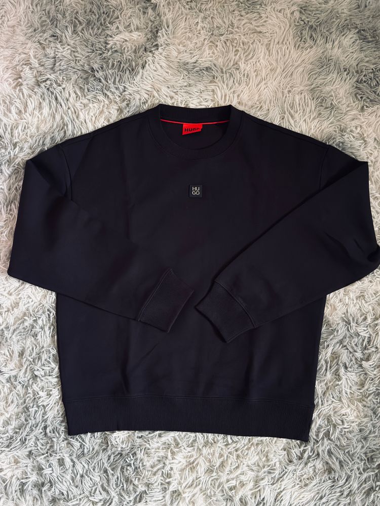 Hugo Black Sweatshirt Metal Logo