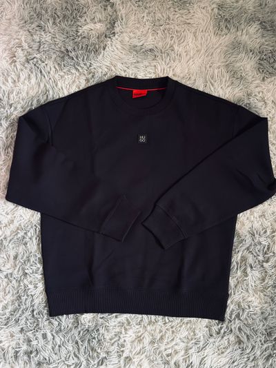 Hugo Black Sweatshirt Metal Logo