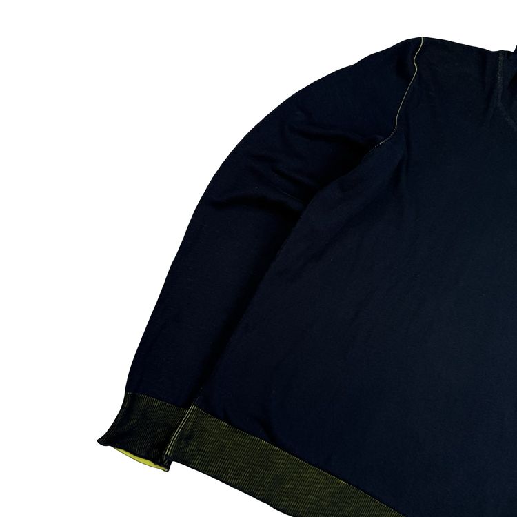 Stone Island 2021 Navy/Yellow Cotton Knit Lightweight Hooded Jumper - Medium image 10