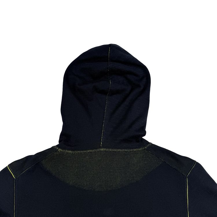 Stone Island 2021 Navy/Yellow Cotton Knit Lightweight Hooded Jumper - Medium image 4