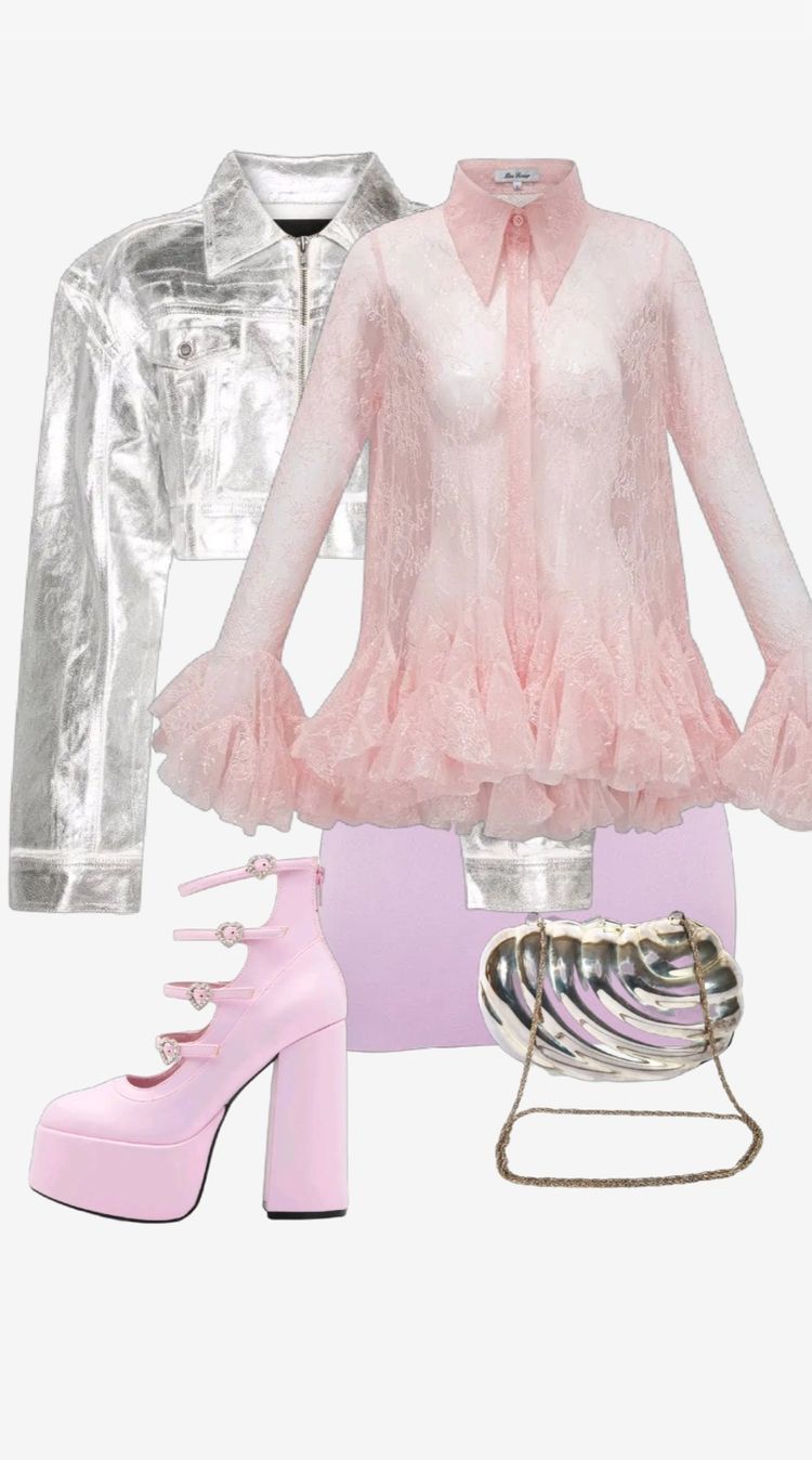 Pink Platform High Heel Shoes With Heart Buckles image 8