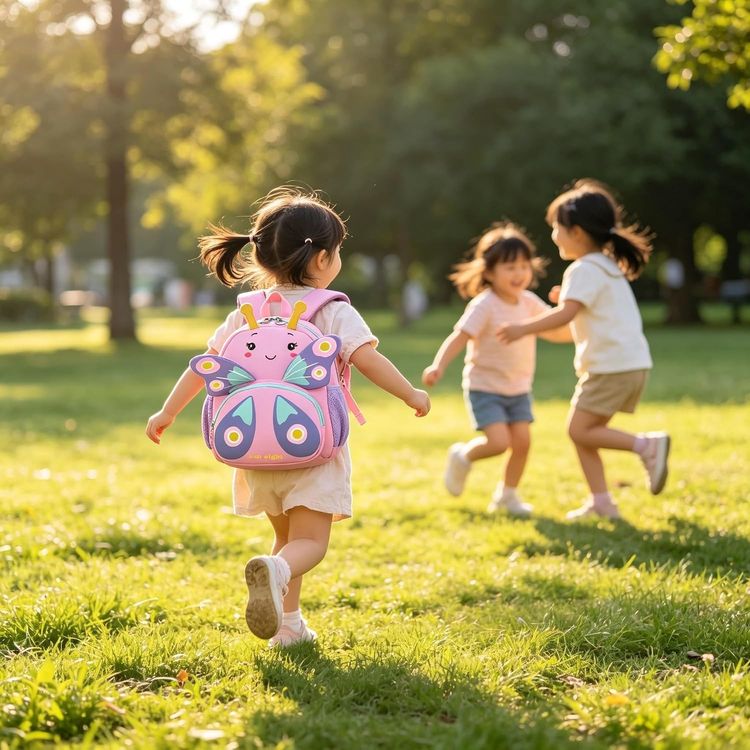 Pink And Purple Butterfly Kids Backpack image 4