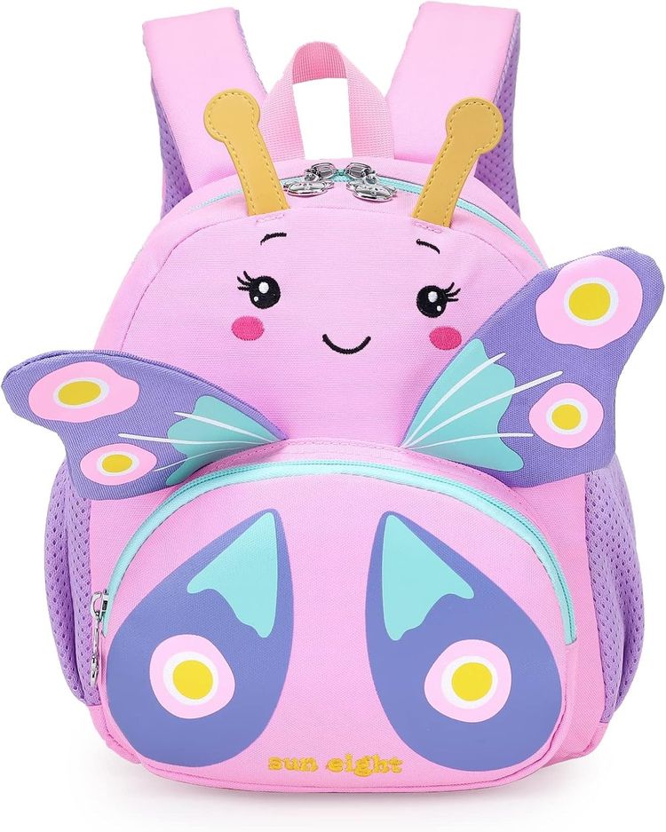 Pink And Purple Butterfly Kids Backpack image 1
