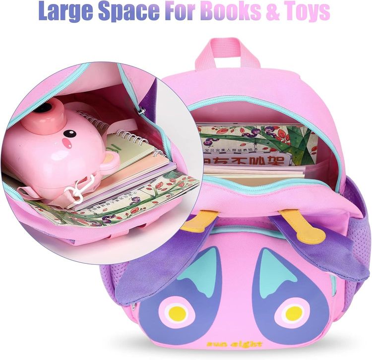 Pink And Purple Butterfly Kids Backpack image 2