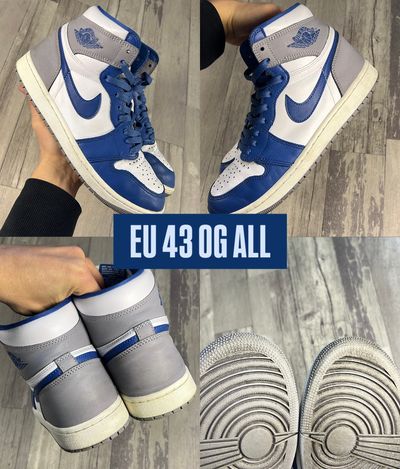 JORDAN 1 TRUE BLUE 43 OG ALL