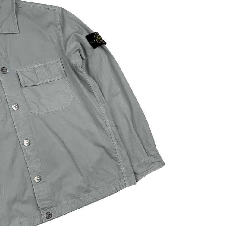 Immagine di Stone Island 2023 Silver Cupro Cotton Twill Overshirt - Medium 9