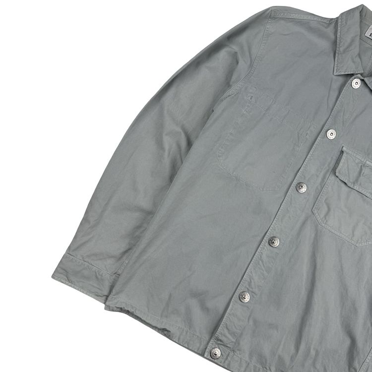 Immagine di Stone Island 2023 Silver Cupro Cotton Twill Overshirt - Medium 4