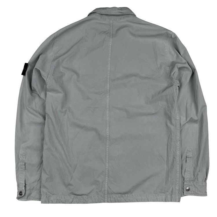Immagine di Stone Island 2023 Silver Cupro Cotton Twill Overshirt - Medium 12