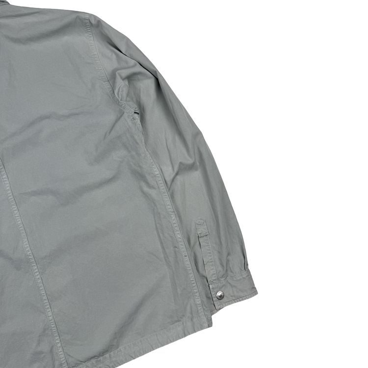 Immagine di Stone Island 2023 Silver Cupro Cotton Twill Overshirt - Medium 7