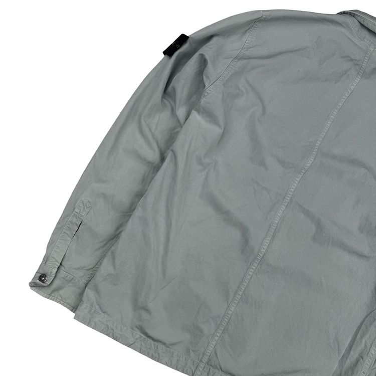 Immagine di Stone Island 2023 Silver Cupro Cotton Twill Overshirt - Medium 10
