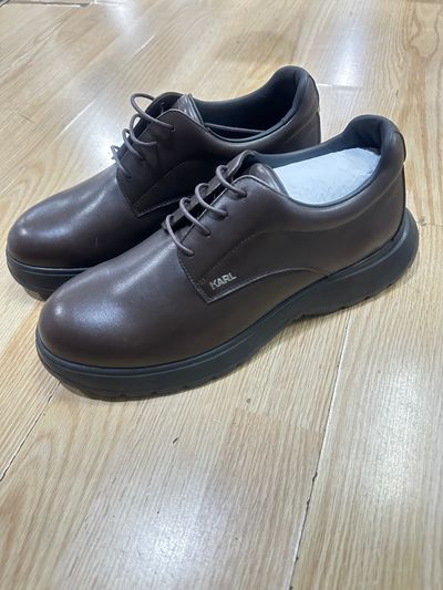 Karl Lagerfeld Brown Leather Lace-Up Shoes