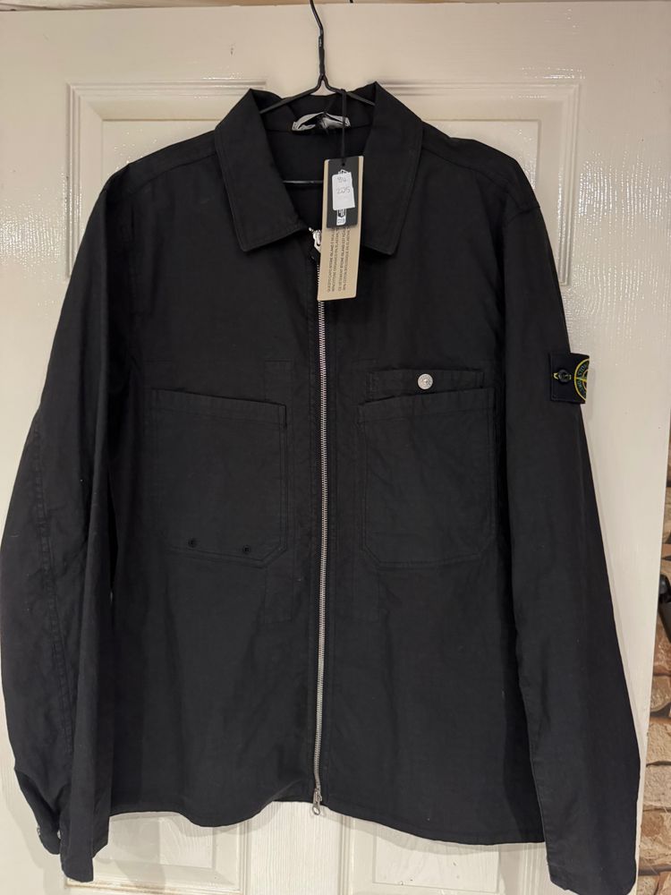 Stone Island Black Zip-Up overshirt