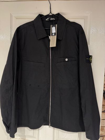 Stone Island Black Zip-Up overshirt