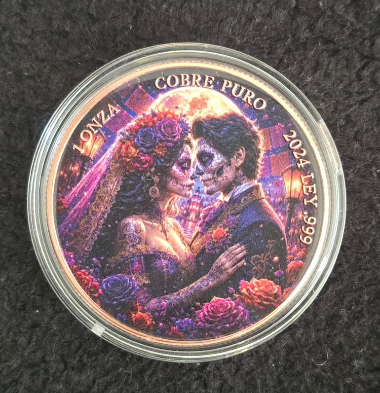 1oz Copper Día de los Muertos "The Embrace