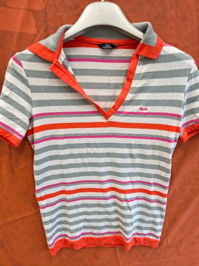 Striped Short Sleeve Polo Shirt harmont