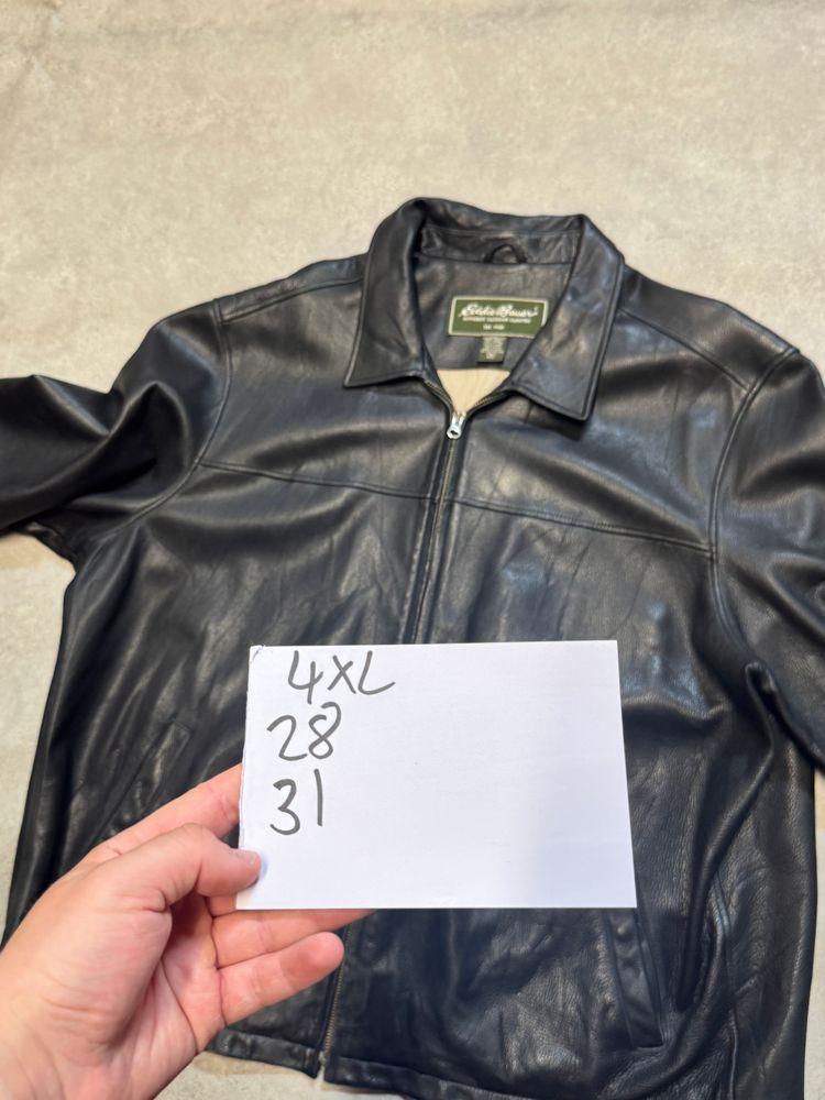 Vintage Eddie Bauer Black Leather jacket 4XL image 5