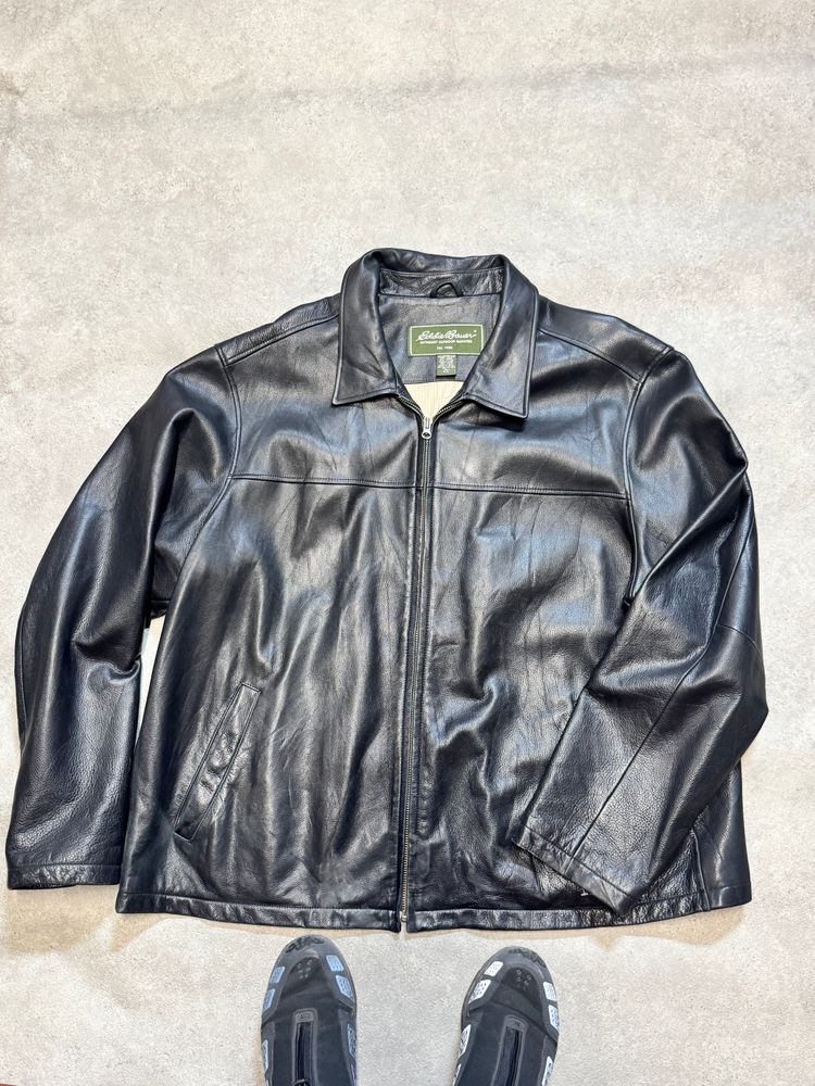 Vintage Eddie Bauer Black Leather jacket 4XL image 1