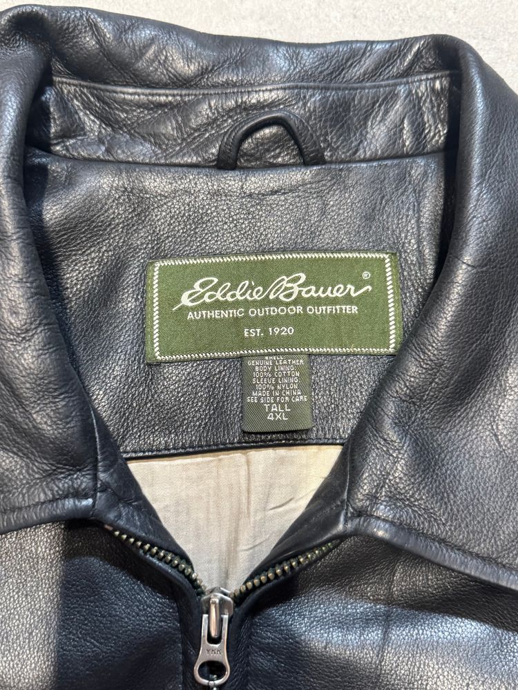 Vintage Eddie Bauer Black Leather jacket 4XL image 3