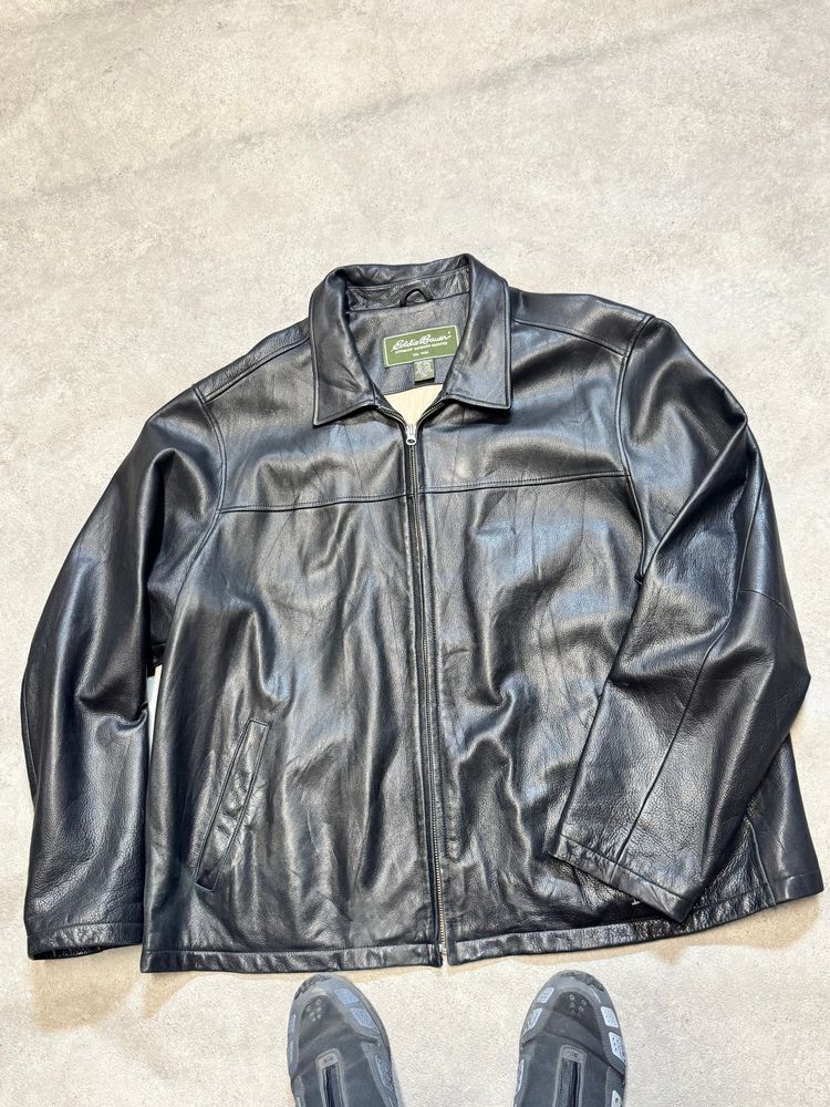 Vintage Eddie Bauer Black Leather jacket 4XL image 4