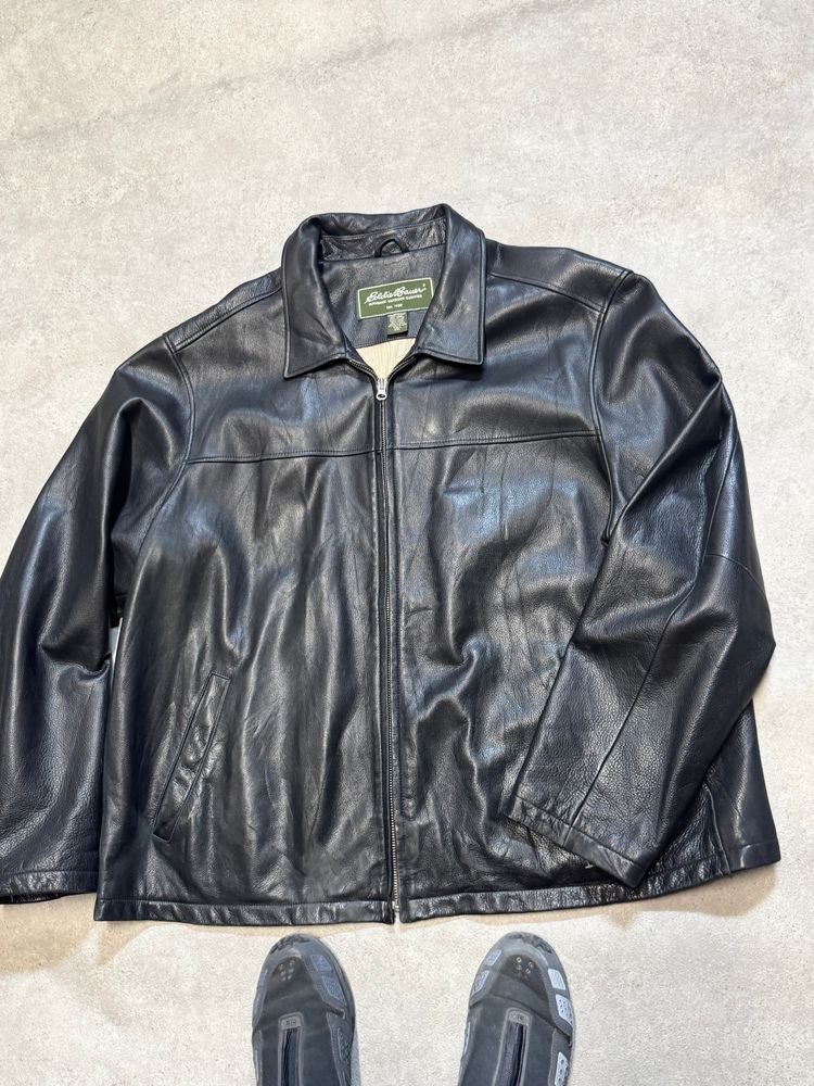 Vintage Eddie Bauer Black Leather jacket 4XL image 2