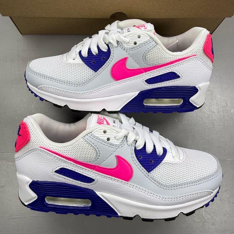 Nike Air Max 90 Size UK 3 Concord White Purple Pink Women's Trainers DC9209-100 imagen 6
