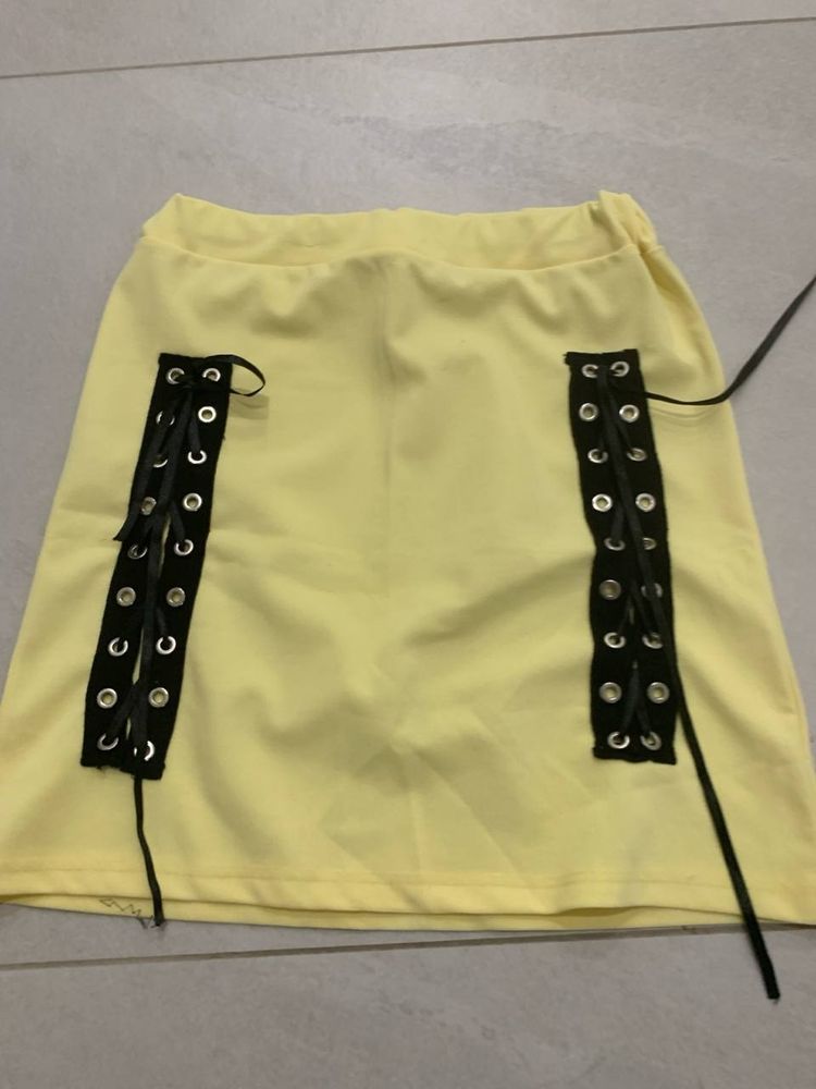 Other Yellow Skirt With Black Lace-Up Details product image