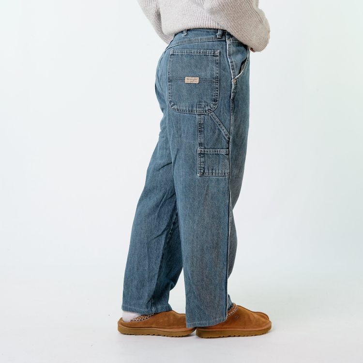 Blue y2ks Wrangler Denim Carpenter Baggy Jeans Pants (36x26)