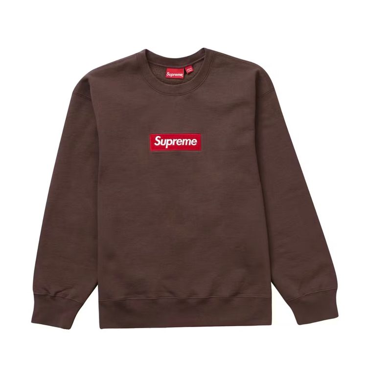 hoodie supreme boxlogo brown