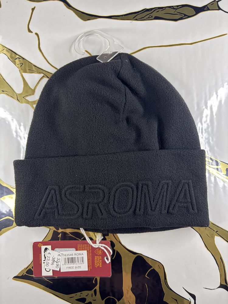 Other Black Fleece Beanie Hat With Asroma Text product image