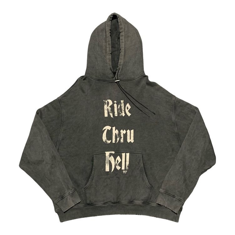 Hanson Streetwear Represent Large Ride Thru Hell Vintage Grey Hoodie Motor Spirit product image