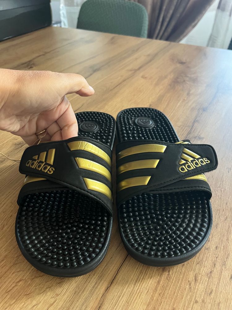 Black Slides With Red, Yellow, Green Stripes image 6