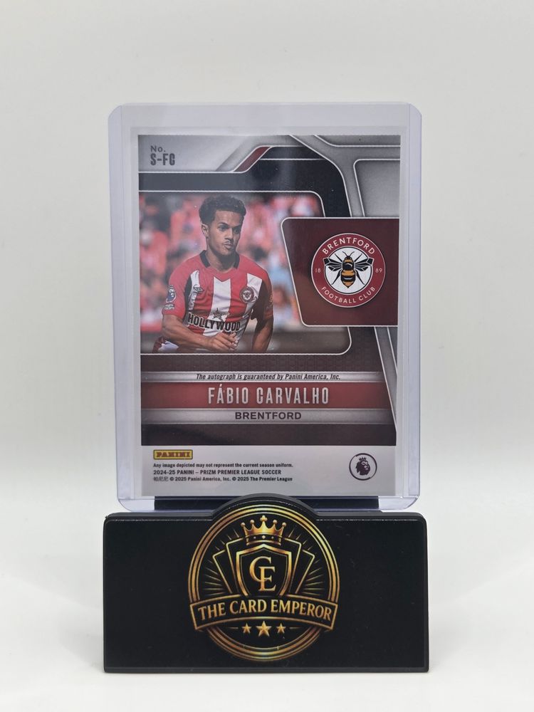 Fabio Carvalho (Brentford) Autographed Card Prizm Premier League 2024-2025 image 2