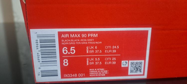 Nike Air Max 90 PRM UK 6 EUR 39 Black Brand New Box No Lid image 6