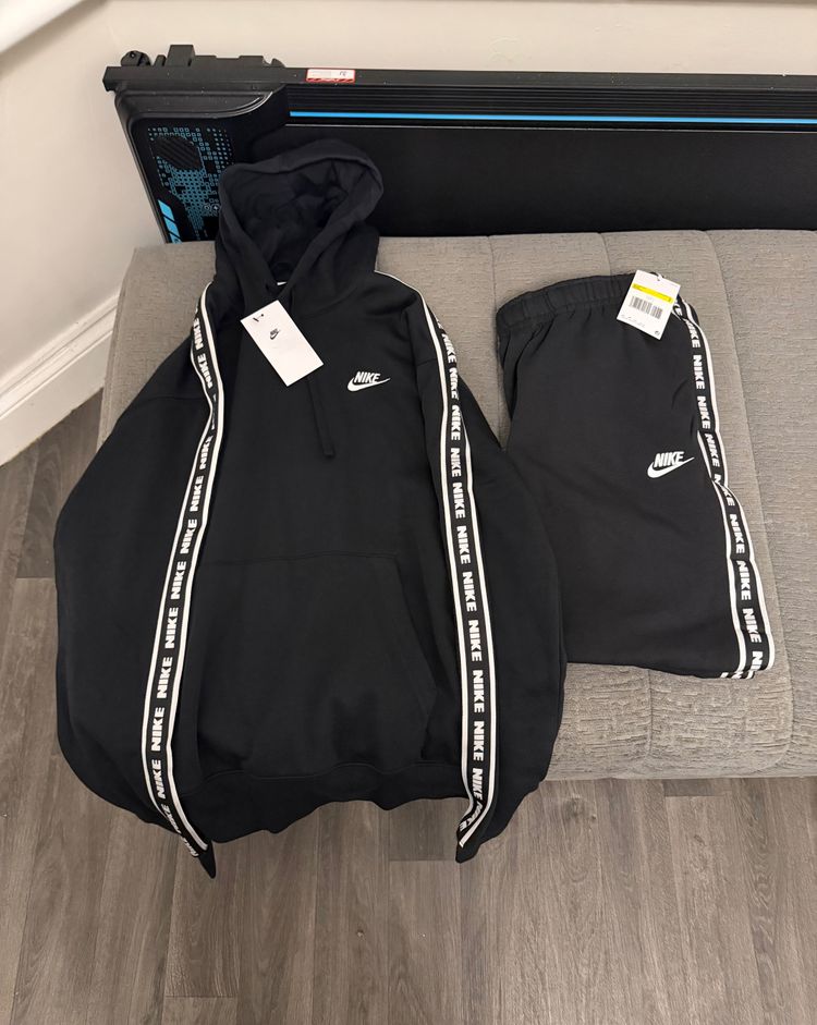 Nike Aries Taper Black Club Hoodie And Sweatpants Set