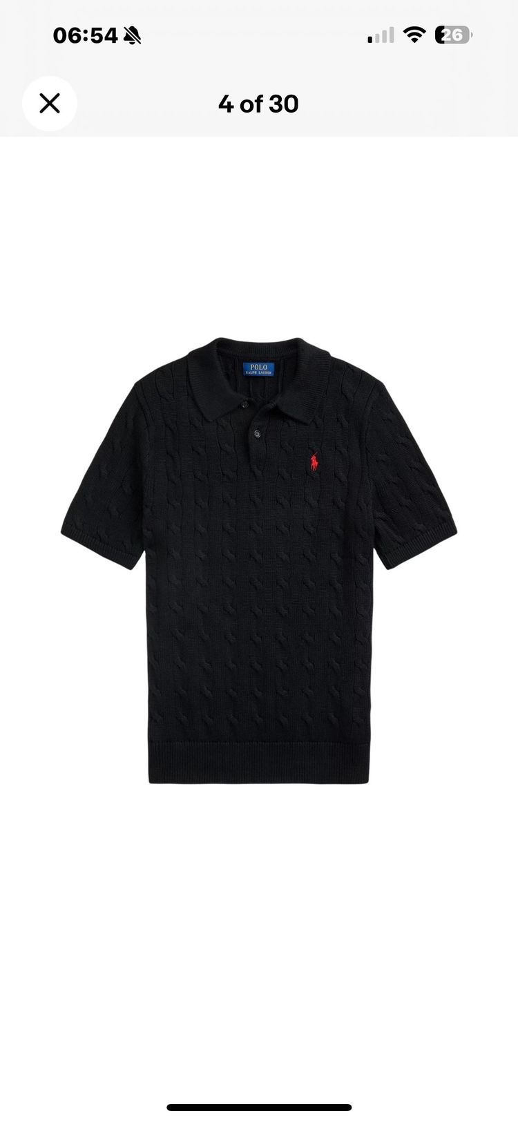 Polo Ralph Lauren Black Short Sleeve Polo Shirt
