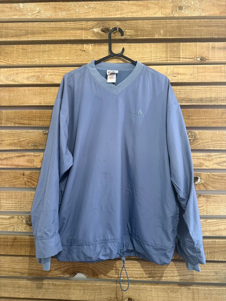 Vintage 90s Adidas shell pull over sweater. Blue. Size Medium. Golf. image 1
