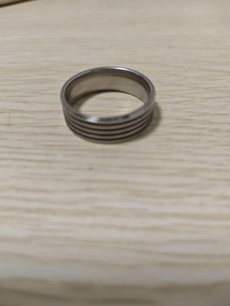 Silver Ring With Horizontal Grooves