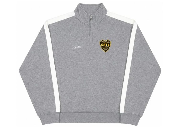 Corteiz Boca Fleece Quarter Zip Heather Grey image 1